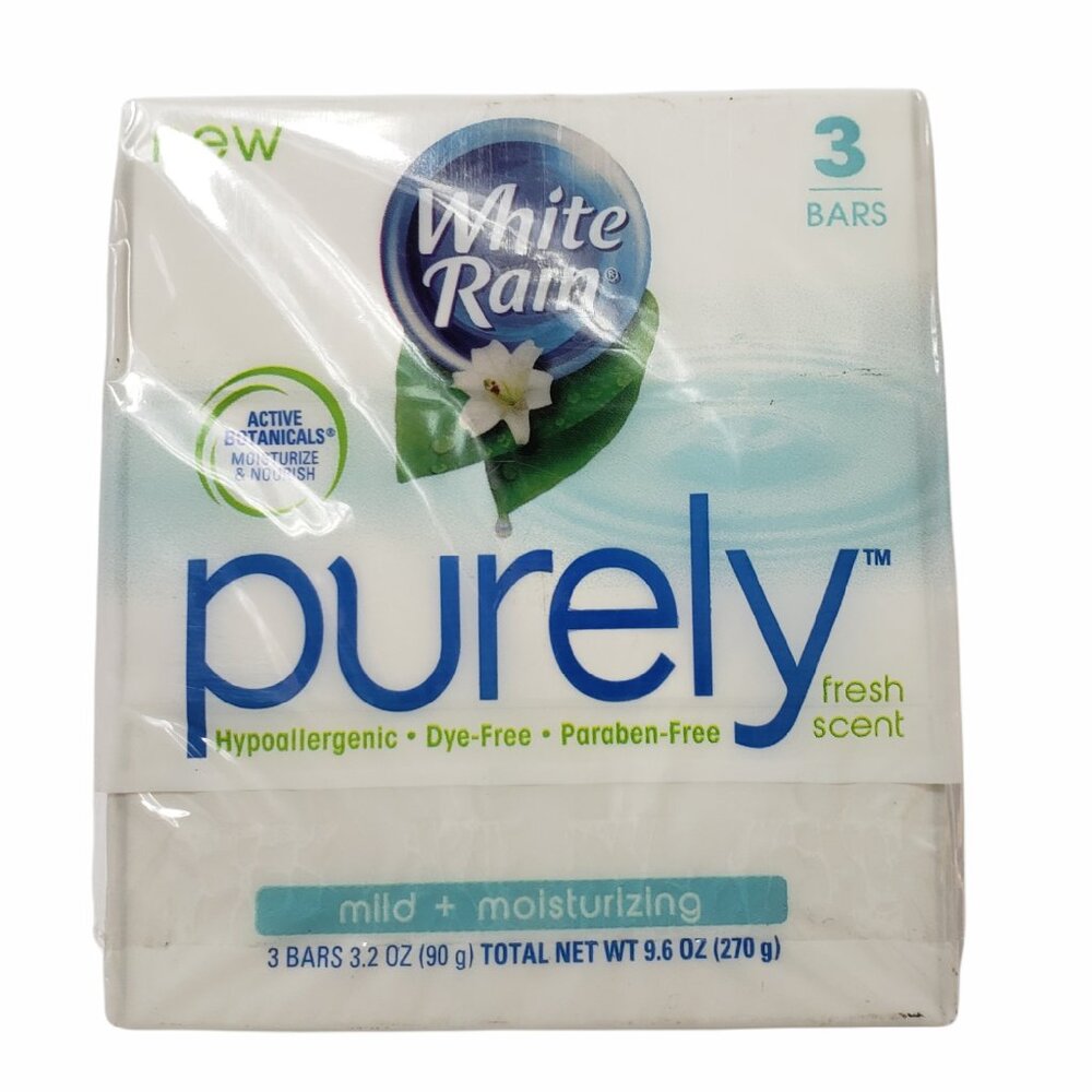 WHITE RAIN (3-BARS) 3.2oz ● Fresh Scent ● Moisturizing Bar Soap●Hypoallergenic
